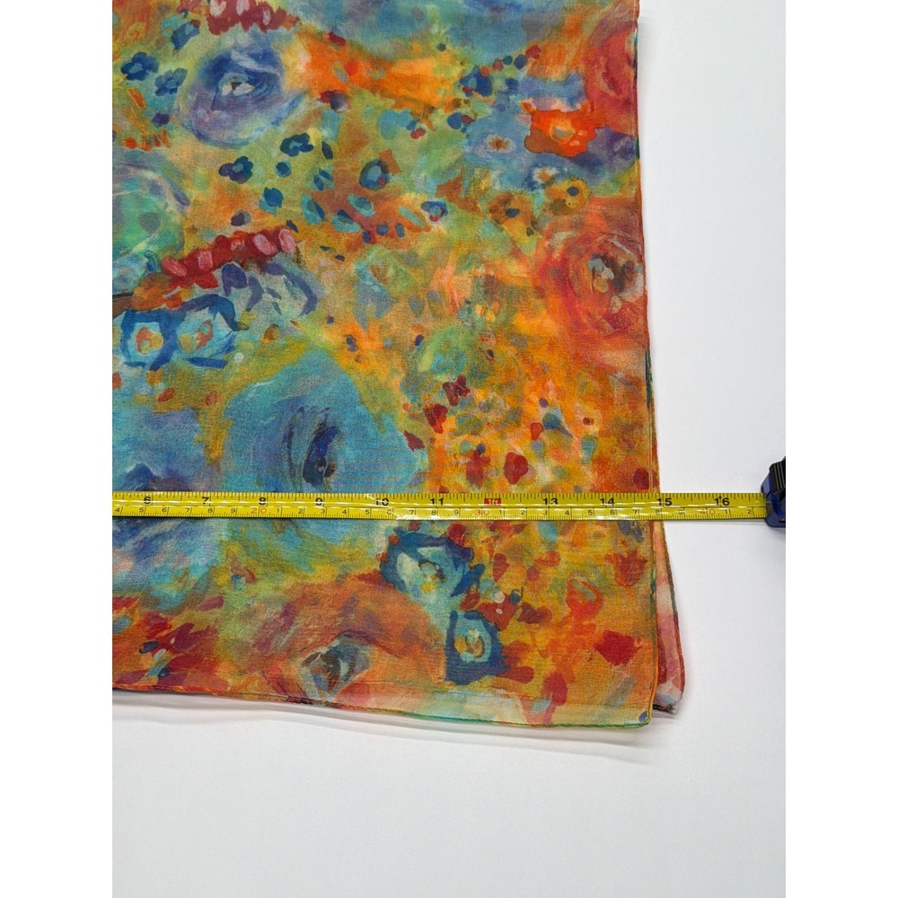 Art of the Scarf‎ Tie Rack made in Italy Floral Impressionist Watercolor Scarf View 3